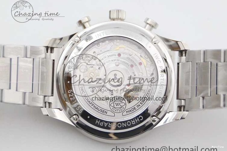 MIROTIME 1223 FastDry Portugieser Chronograph IW371615 ZF Best Edition Green Dial on SS Bracelet A7750 (Slim Movement) 7038